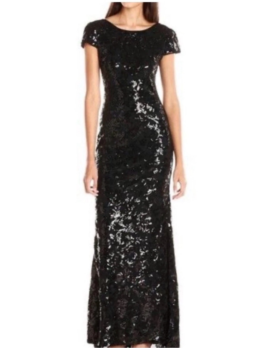 Calvin Klein size 4 Black Sequin Evening Dress